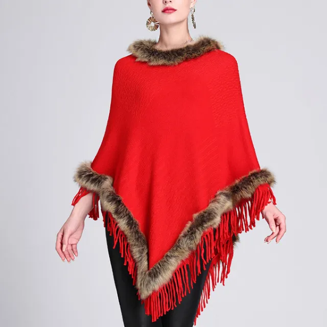 Womens Fashion Winter Pullover Tassel Top With Fur Collar (Available)