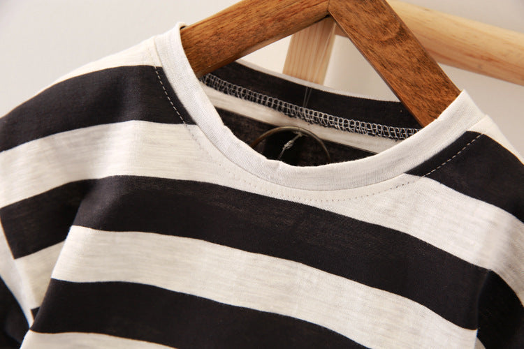 Boys' Summer Fashion Casual Striped Short Sleeve Suit (Available)