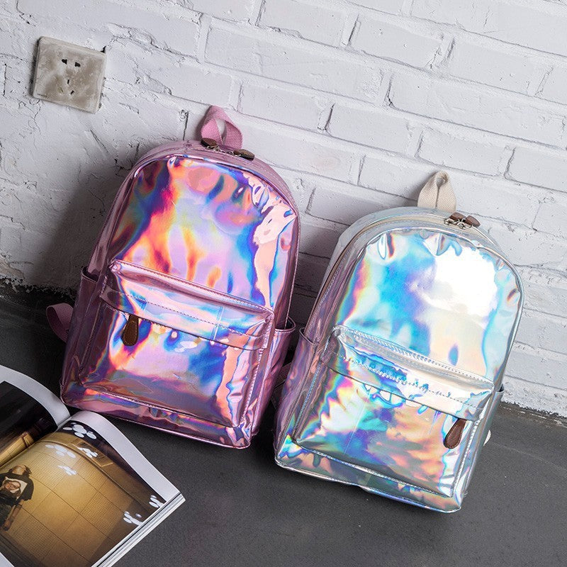 Reflective School Backpack with laser reflective finish, large storage compartments, padded shoulder straps, and ergonomic design for students