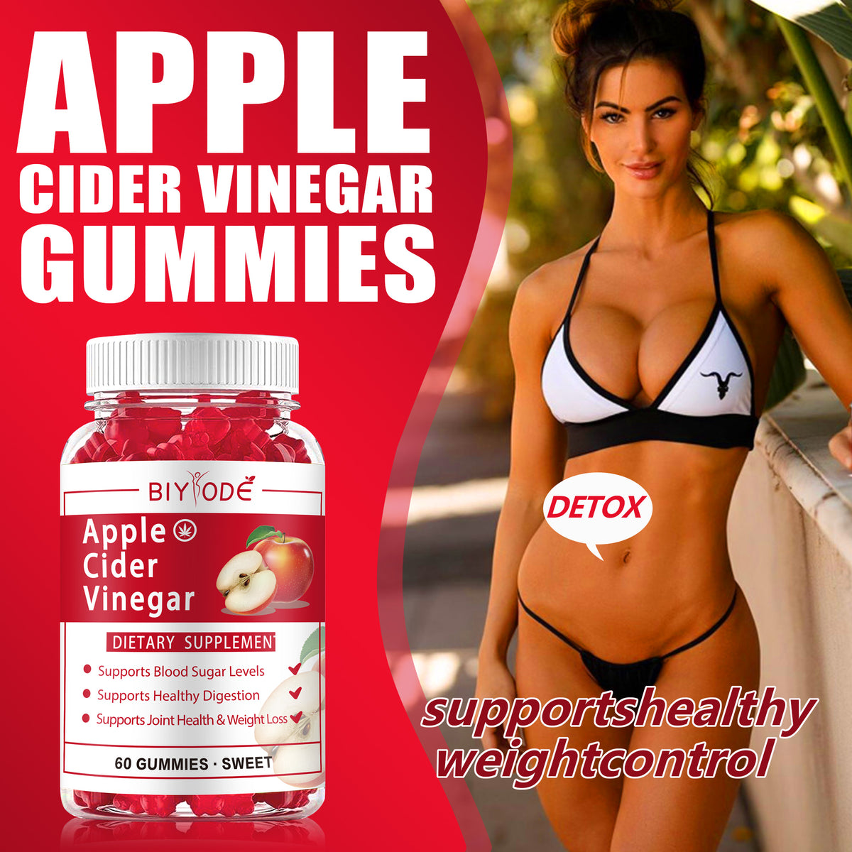 Hot Sale Wholesale App Le Cider Vinegar Supplement Gummy Ready Stock OEM ODM Custom