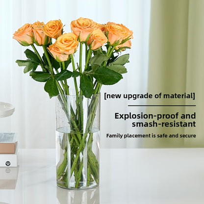 Transparent Acrylic Cylinder Vase,Living Room Flower Arrangement,Straight Tube Vase,Home Hydroponic Plant Container,For Flower