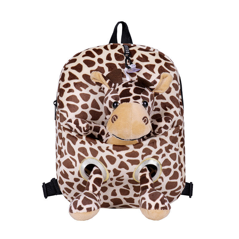 Cartoon Cute Plush Double Shoulders Kindergarten Backpack