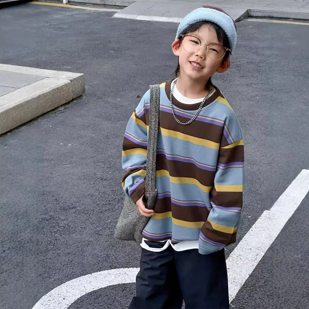 Loose Top Boys' Clothes Stripes