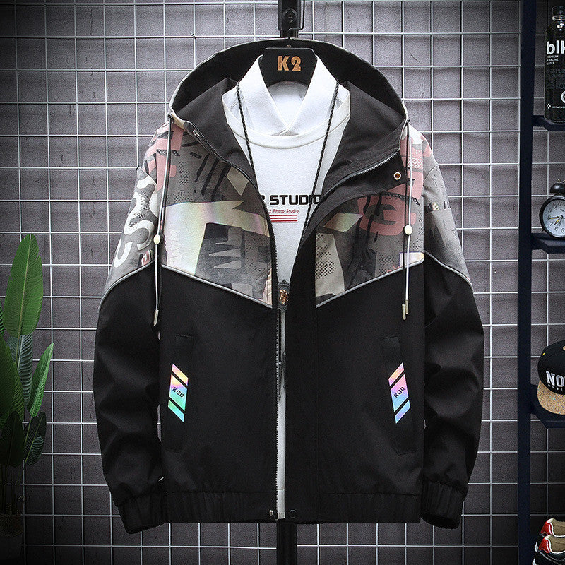 The New Autumn Korean Version Of The Large Size Jacket Youth Casual Trend Jacket Men's Slim Men's Tops