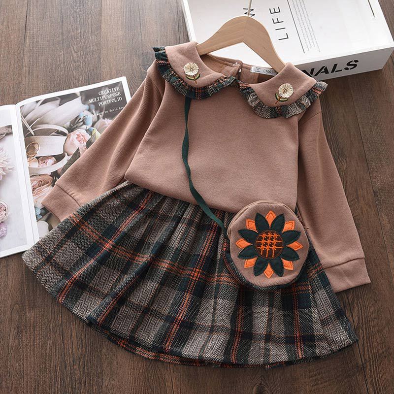 Lapel Flower Print Top Skirt Suit
