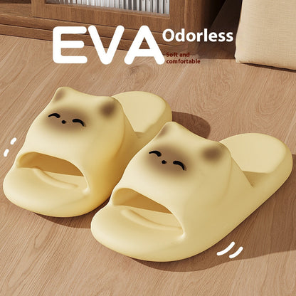 Cartoon Kitten Women's Soft Bottom Non-slip Eva Slippers  (Available)