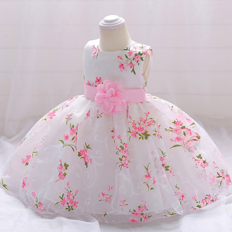 Girls Wedding Party Dress featuring an elegant princess ball gown design for weddings, birthdays, concerts, flower girl events, and parties