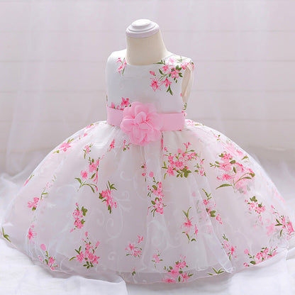 Girls Wedding Party Dress featuring an elegant princess ball gown design for weddings, birthdays, concerts, flower girl events, and parties