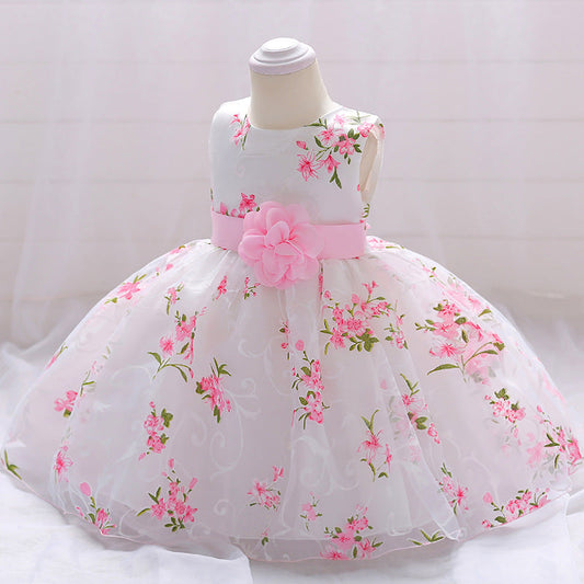 Girls Wedding Party Dress featuring an elegant princess ball gown design for weddings, birthdays, concerts, flower girl events, and parties