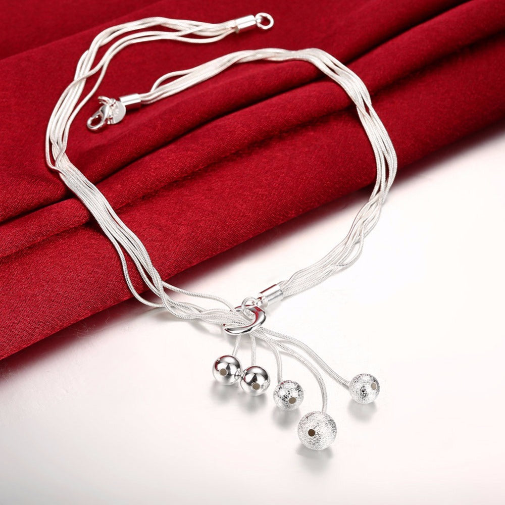 Five Thread Bead Necklace Bracelet Earring Set (Available)