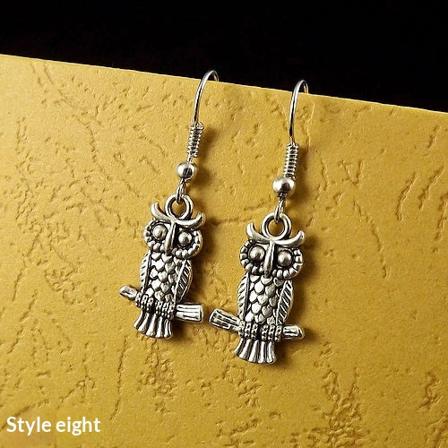 Women's Retro Minimalist Double-Sided Owl Earrings