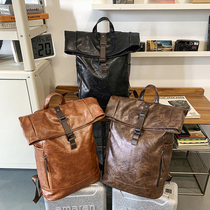 Backpack Men's Backpack Large Capacity Computer Bag Waterproof Solid Color Women's Travel