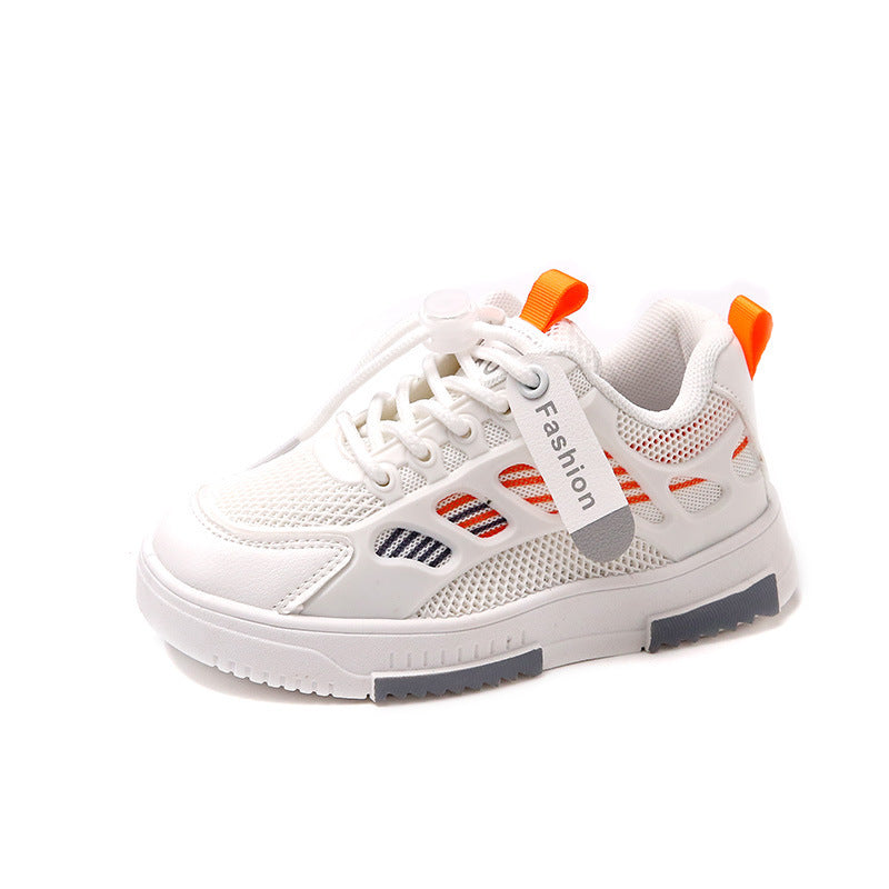 Fashion Children's Breathable Mesh Shoes Medium And Large Children's Sneakers Boys White Shoes (Available)