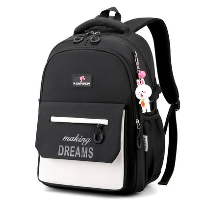 Primary School Student Schoolbag Lightweight And Large Capacity Contrast Color
