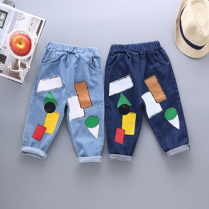 Boys' sports casual jeans spring  (Available)