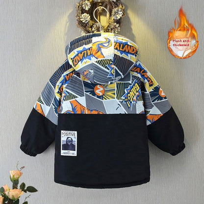 Boys' Autumn And Winter Clothes Velvet Padded Thickened Coat