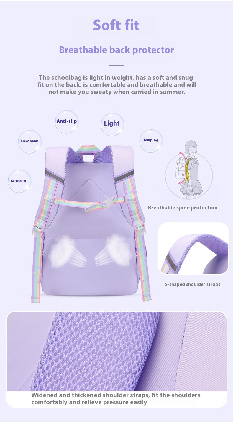 Schoolbag For Primary School Students, Large Capacity, Burden Reduction For Children From Grade 2 To Grade 6