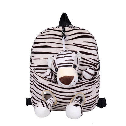 Cartoon Cute Plush Double Shoulders Kindergarten Backpack