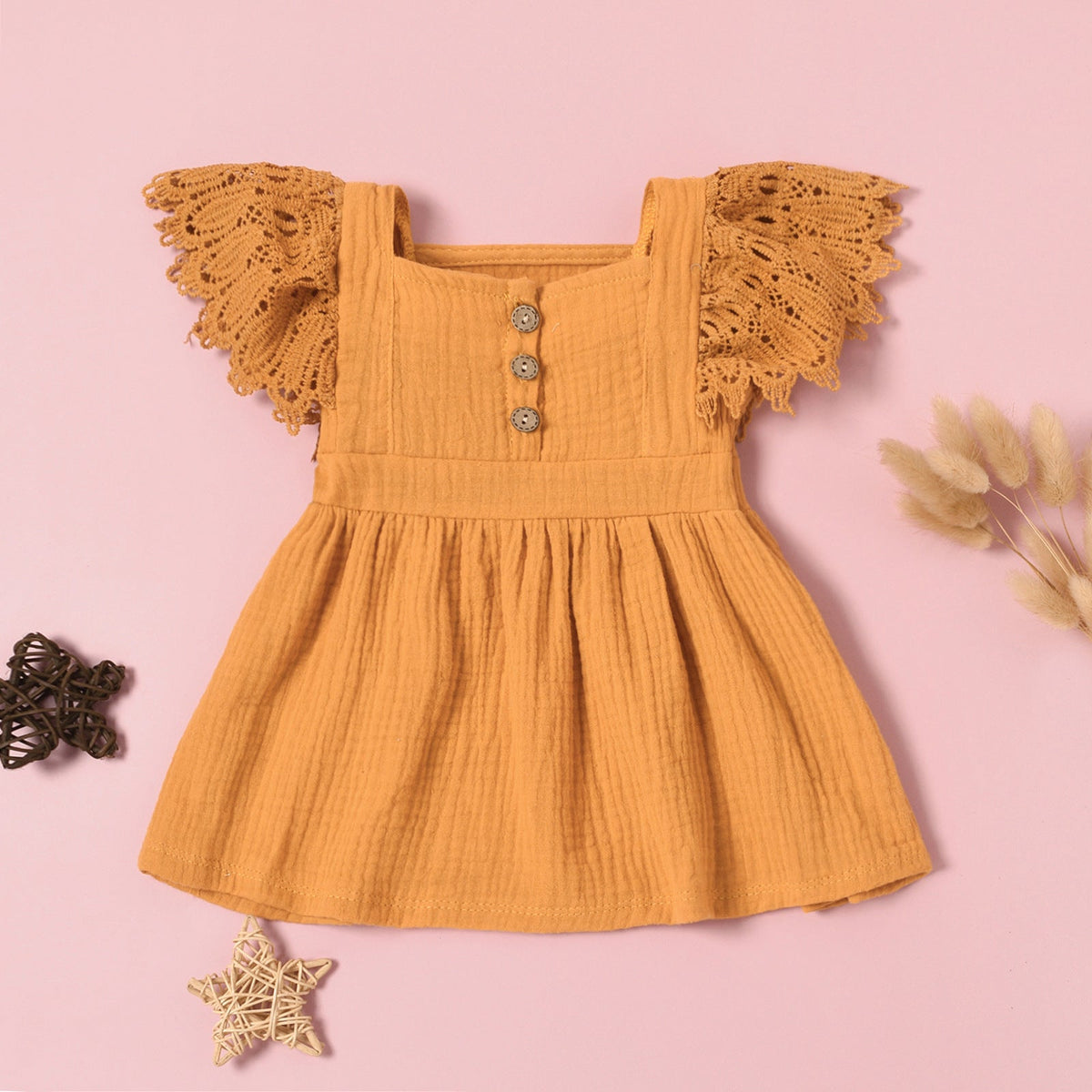 Spring Infant Children's Solid Color Sleeveless Dress(Available)