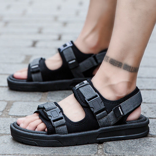 Men's Sandals Men's Casual Fashion Trendy Students Wear Beach Slippers Outside Sports
