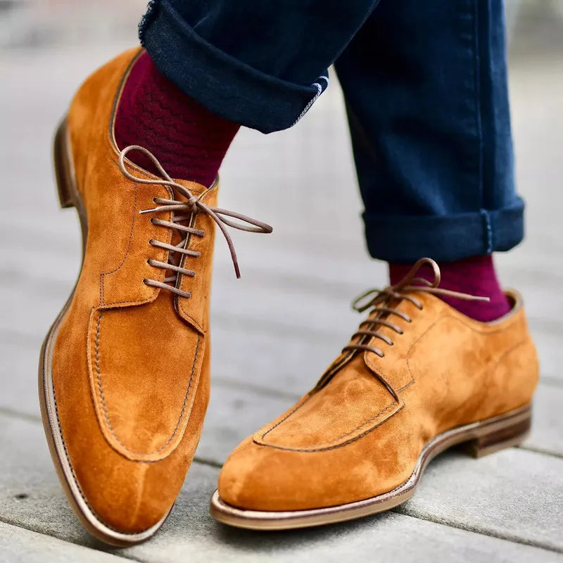 Men's Business Suede Shoes Lace-up British Style (Available)