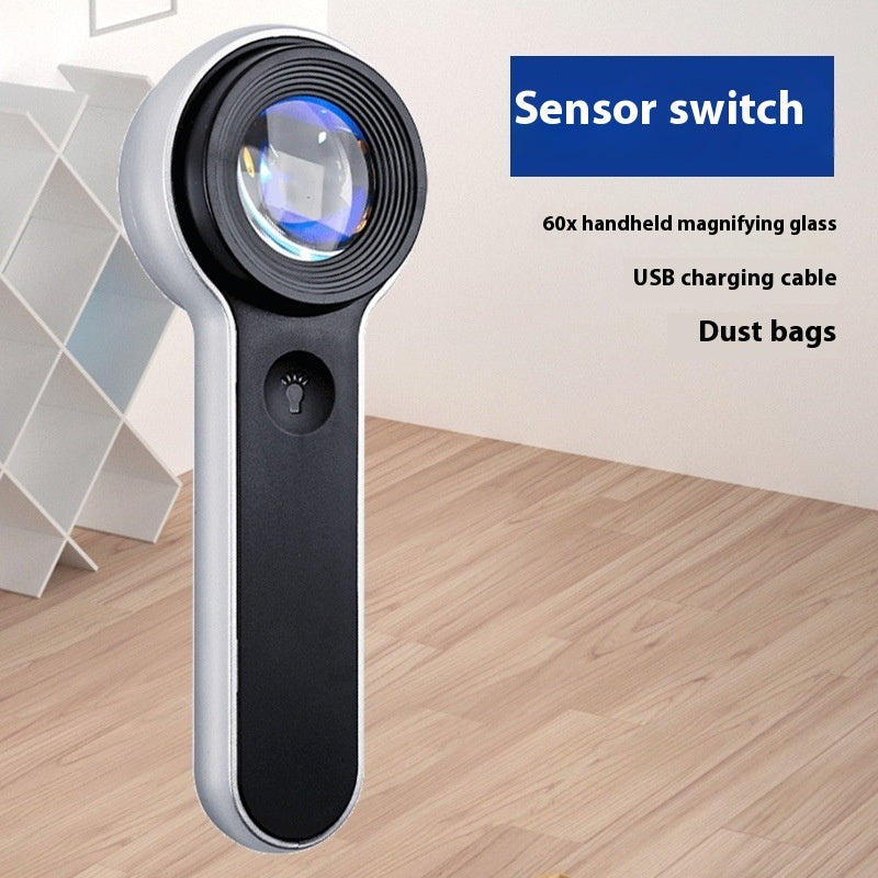 Led Magnifying Glass 60 Times HD Portable USB Charging
