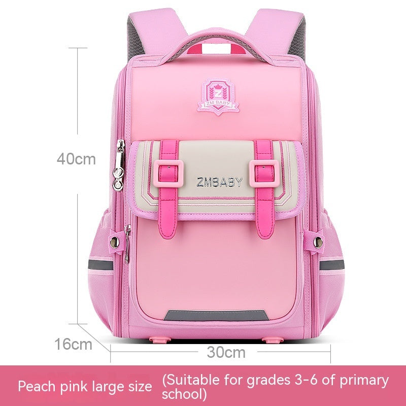 One-piece Open Spine Protection Children's Schoolbag Lightweight