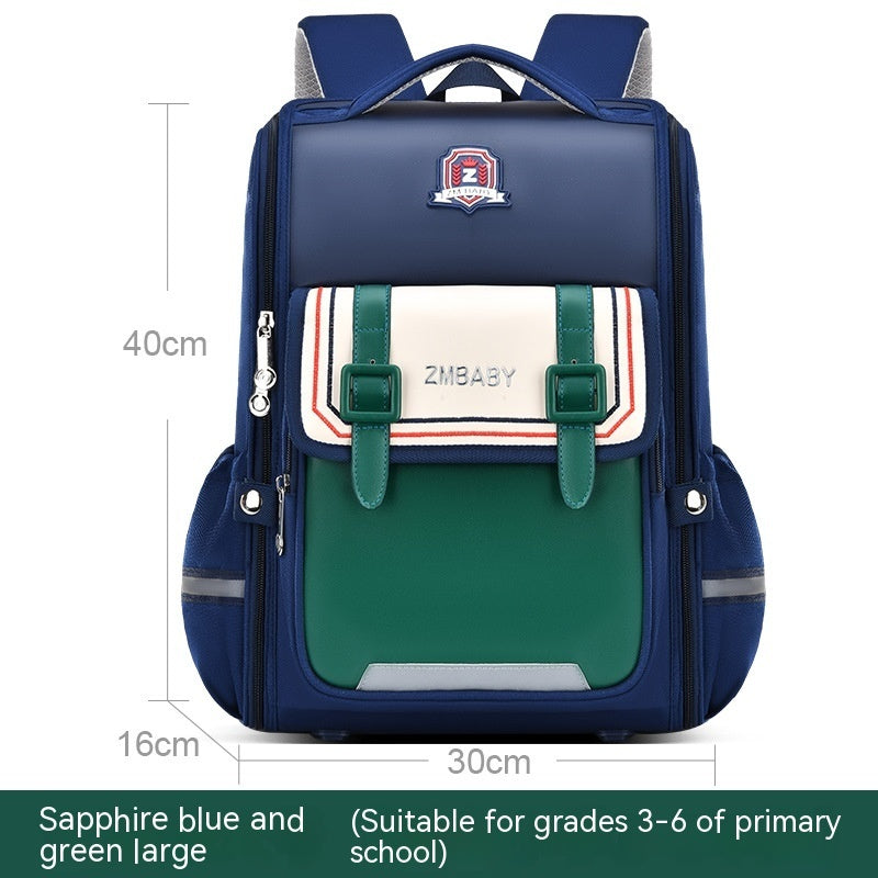 One-piece Open Spine Protection Children's Schoolbag Lightweight