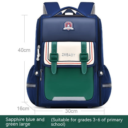 One-piece Open Spine Protection Children's Schoolbag Lightweight