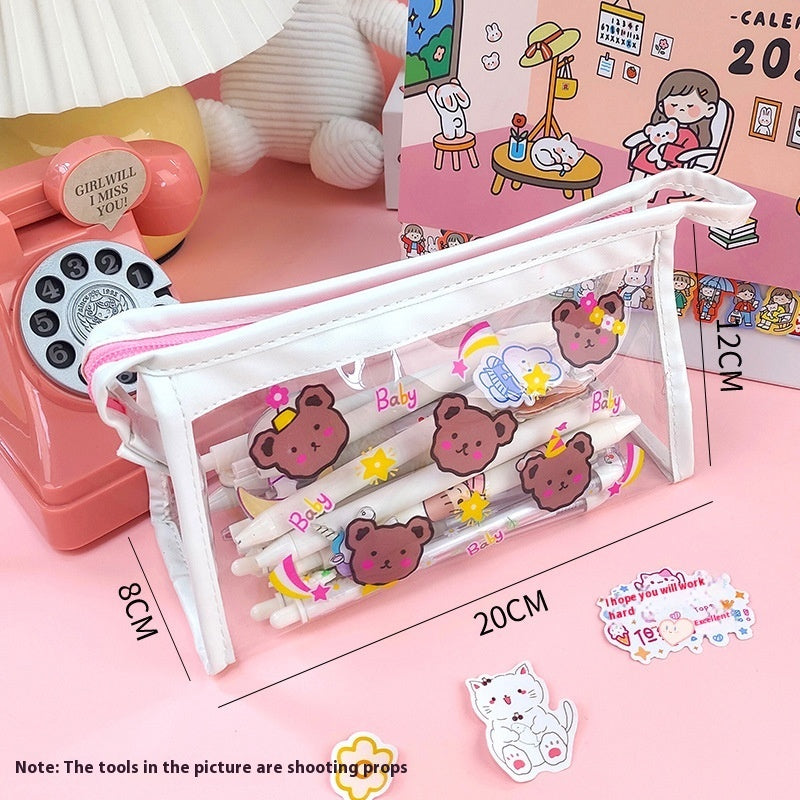 Transparent Large Capacity Visual Stationery Box