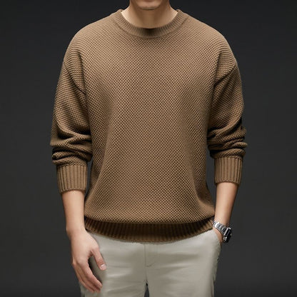 Ankela Red Dopamine Low Collar Middle-aged Sweater