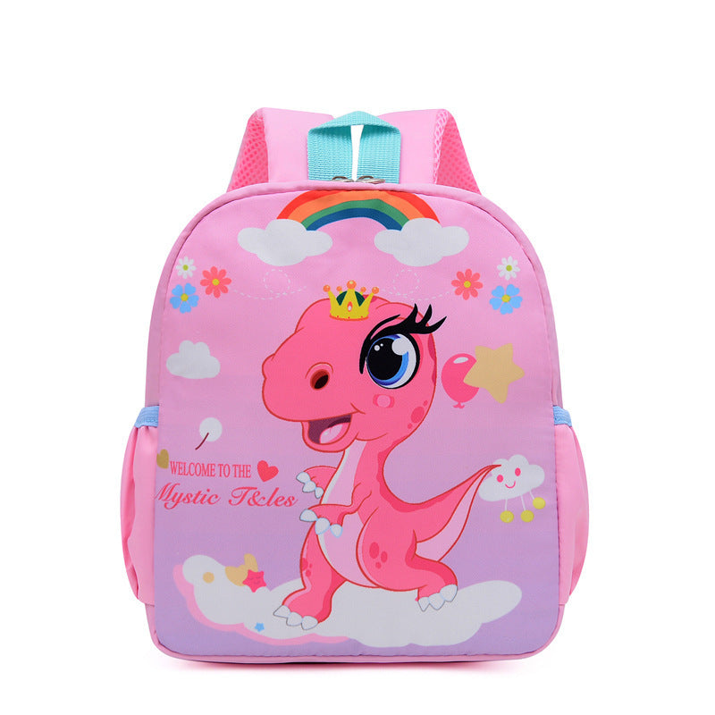 Kindergarten Ergonomic School Backpack with cartoon design, padded shoulder straps, breathable back panel, and lightweight construction for preschool children