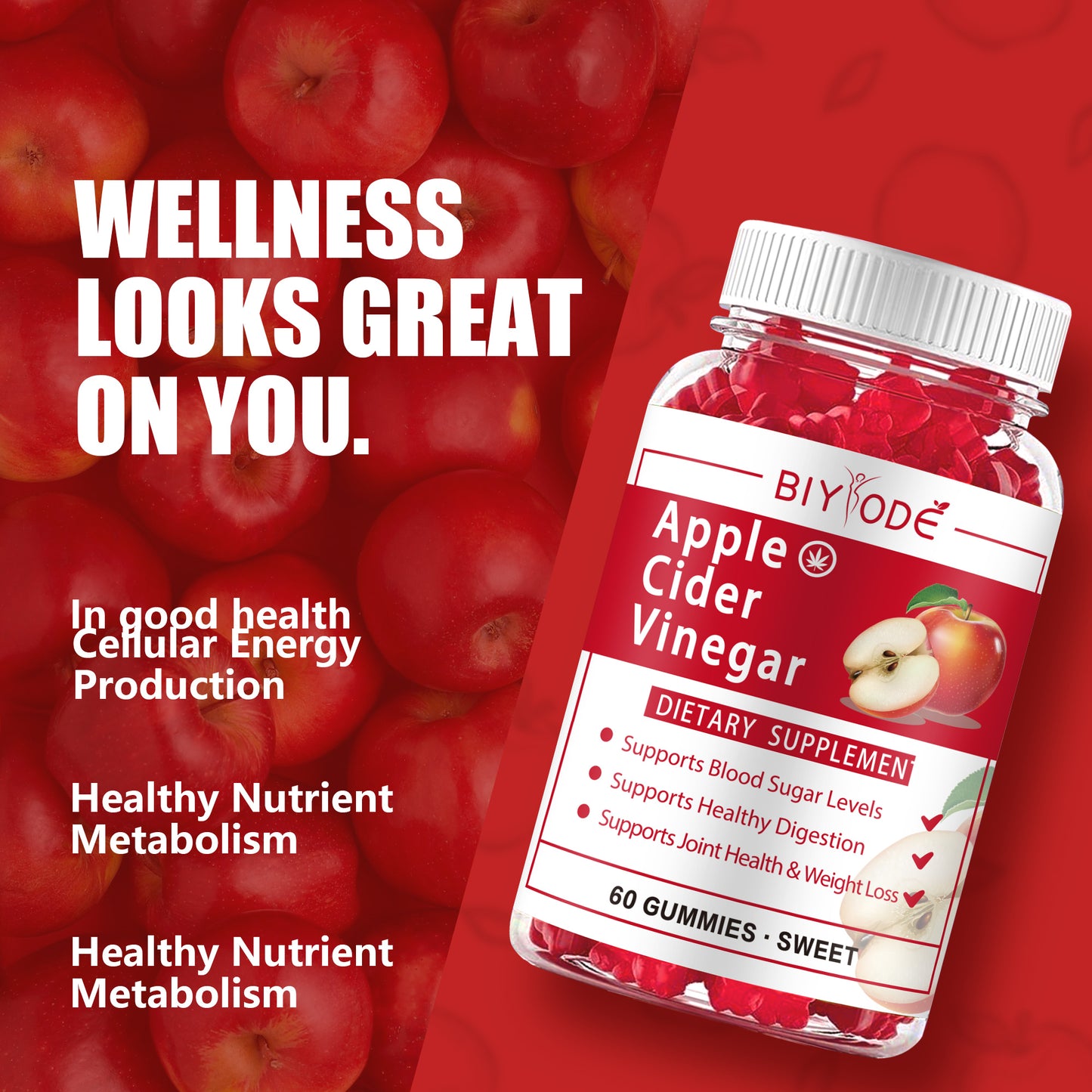 Hot Sale Wholesale App Le Cider Vinegar Supplement Gummy Ready Stock OEM ODM Custom