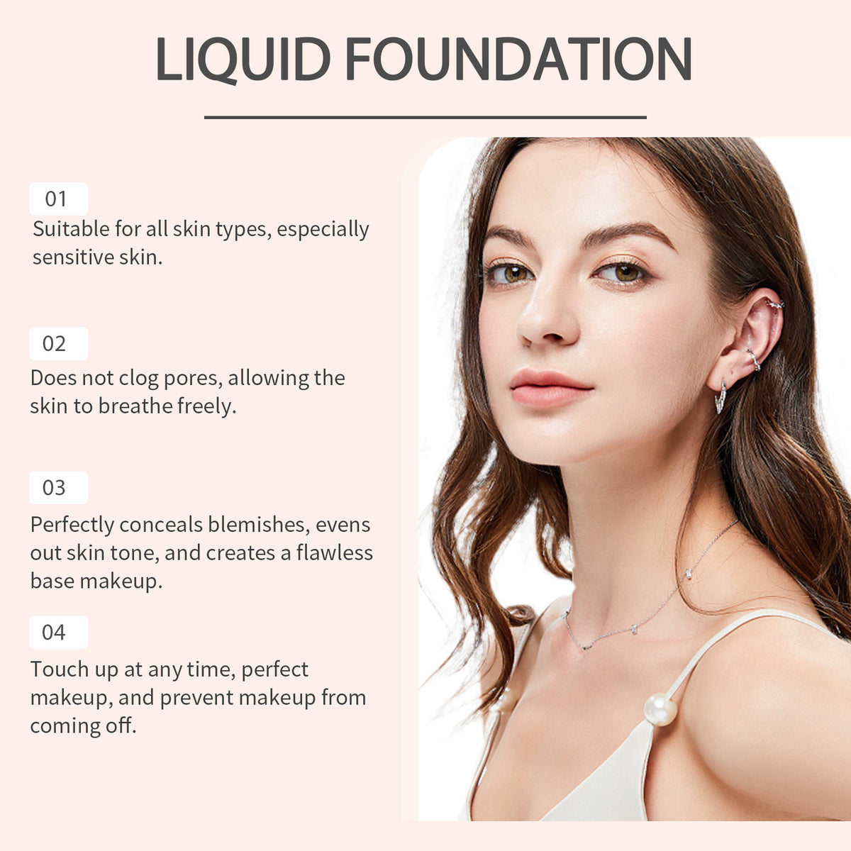 Skin Care Liquid Foundation Moisturizing And Light Skin Sticking