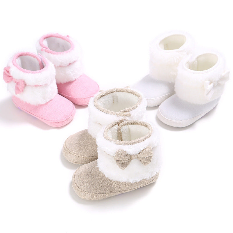 Baby Girl Soft Bottom Snow Plus Velvet Thermal Toddler Shoes