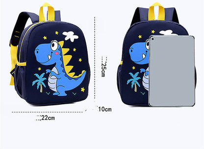 Kindergarten Ergonomic School Backpack with cartoon design, padded shoulder straps, breathable back panel, and lightweight construction for preschool children