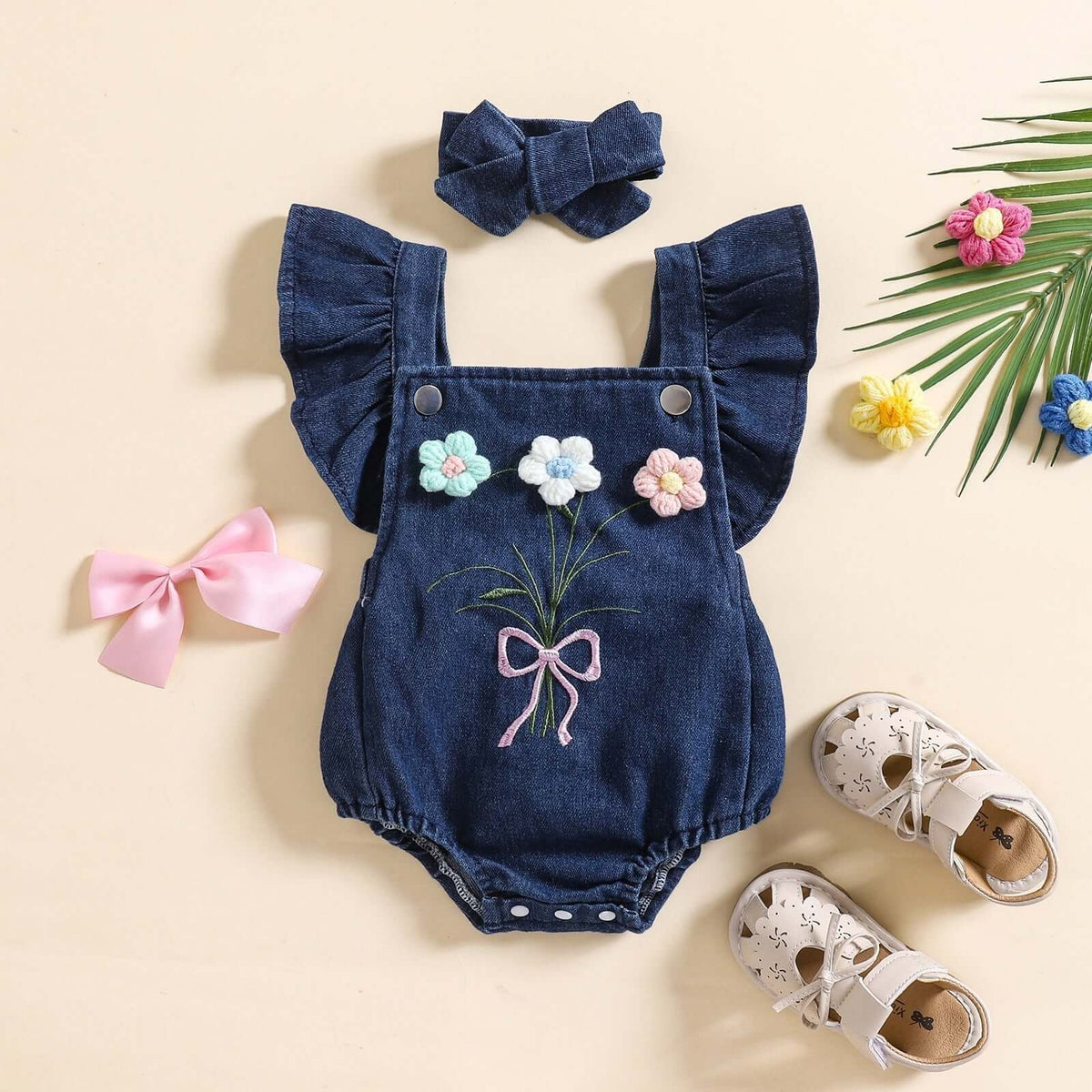 Baby Girl Romper Set Bangladesh with Headscarf - Small China Town