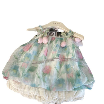 Camisole Bud-waisted Shorts Two-piece Set Dress Suit (Available)