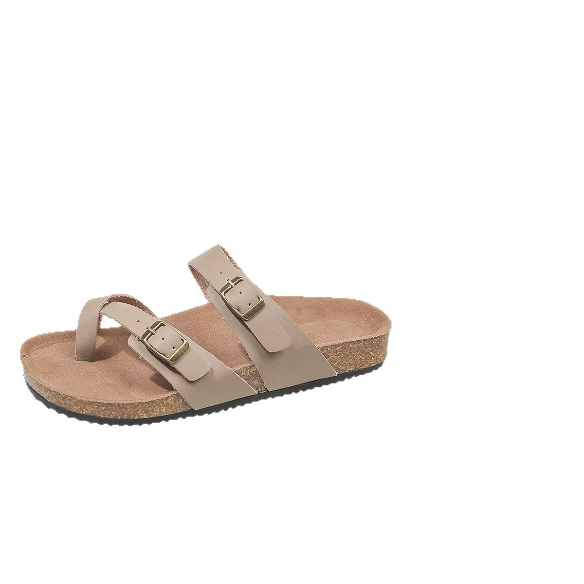 Double Row Buckle Open Toe Outdoor Slippers Women (Available)