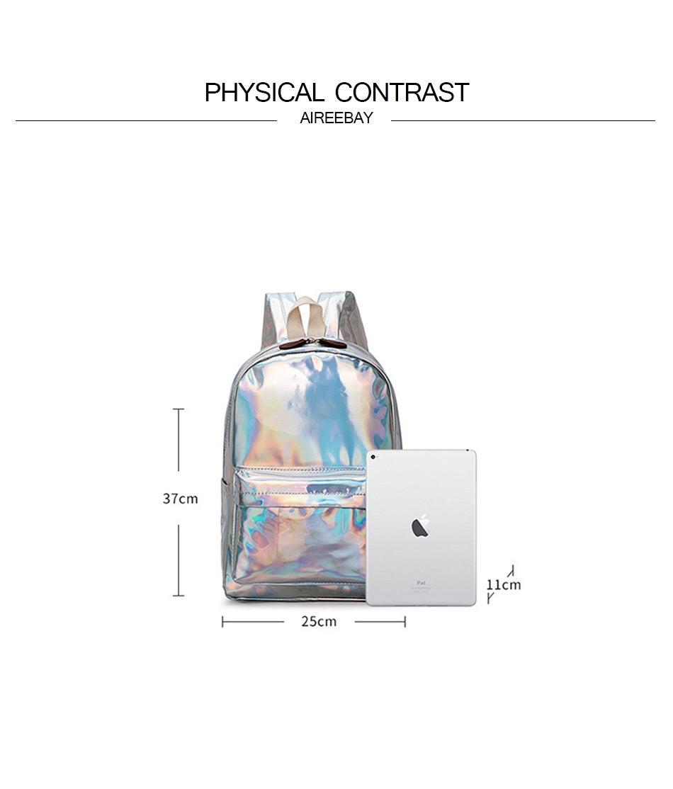 Reflective School Backpack with laser reflective finish, large storage compartments, padded shoulder straps, and ergonomic design for students