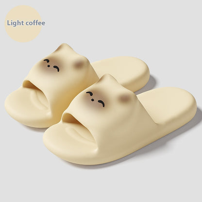Cartoon Kitten Women's Soft Bottom Non-slip Eva Slippers  (Available)