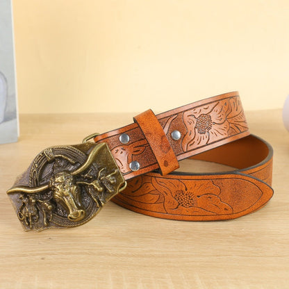 Belt Cow Head Buckle Men  (Available)