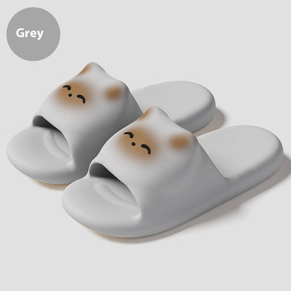 Cartoon Kitten Women's Soft Bottom Non-slip Eva Slippers  (Available)