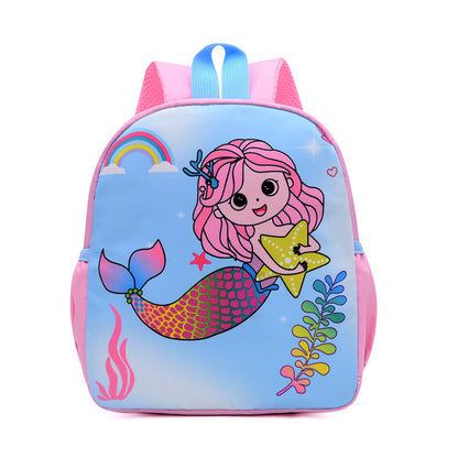 Kindergarten Ergonomic School Backpack with cartoon design, padded shoulder straps, breathable back panel, and lightweight construction for preschool children