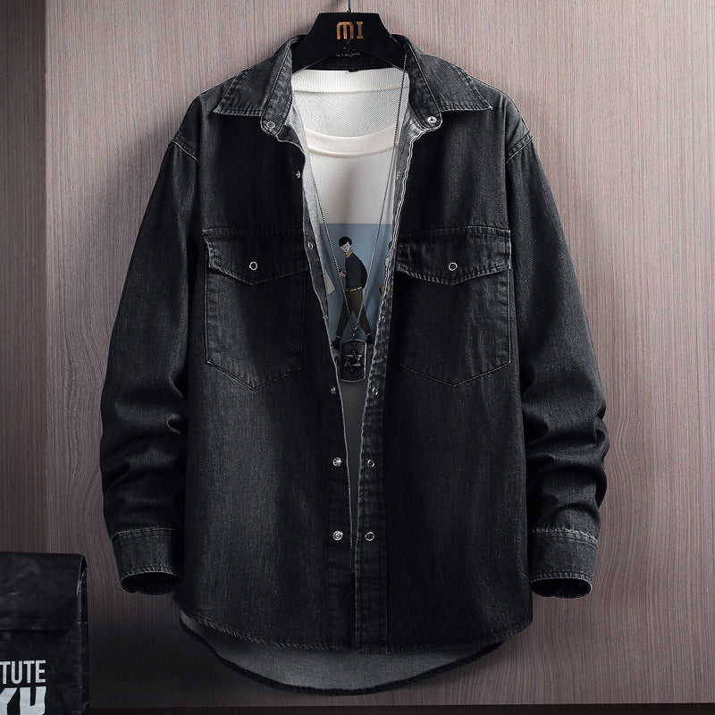 Men's Loose Long Sleeve Denim Shirt