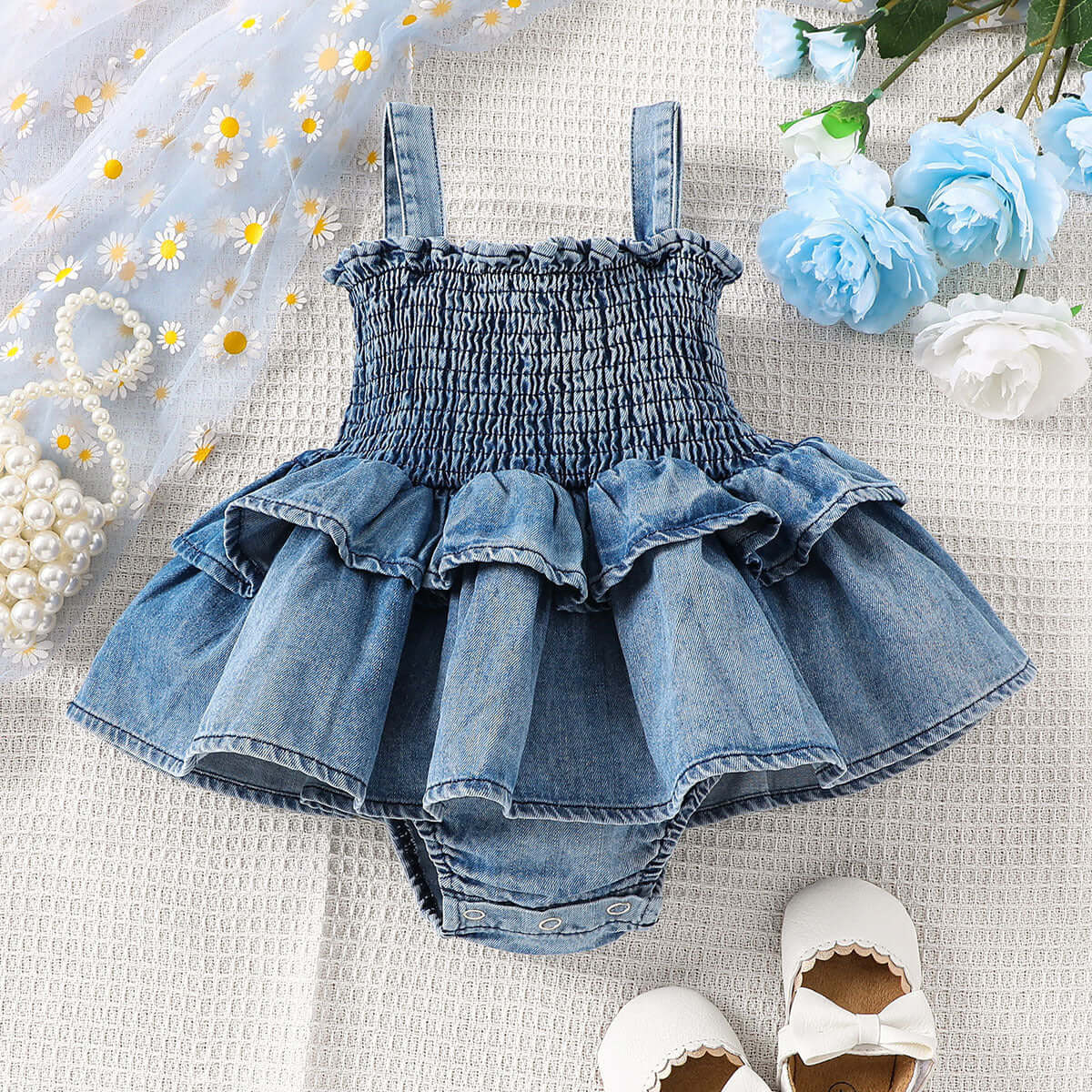 Baby Girl Denim Dress Bangladesh Suspender Romper - Small China Town