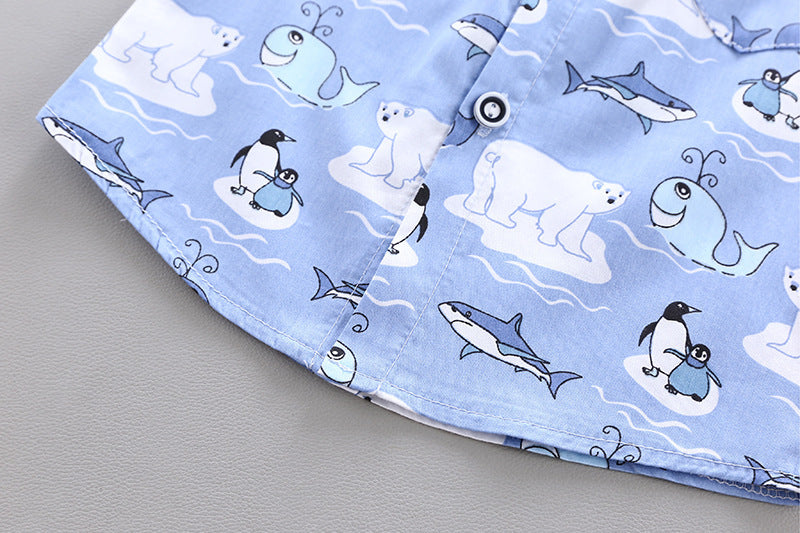 Boy baby infant child suit shirt short sleeve suit (Available)