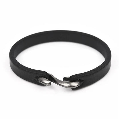 S buckle brown leather bracelet