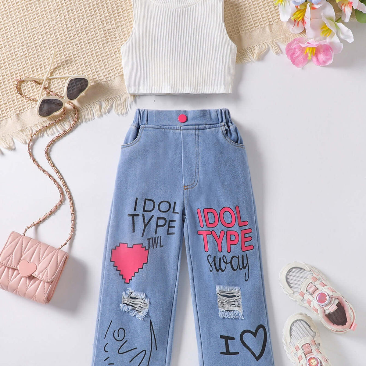 Girls Cotton Vest Set Bangladesh Two Piece Outfit - Small China Town