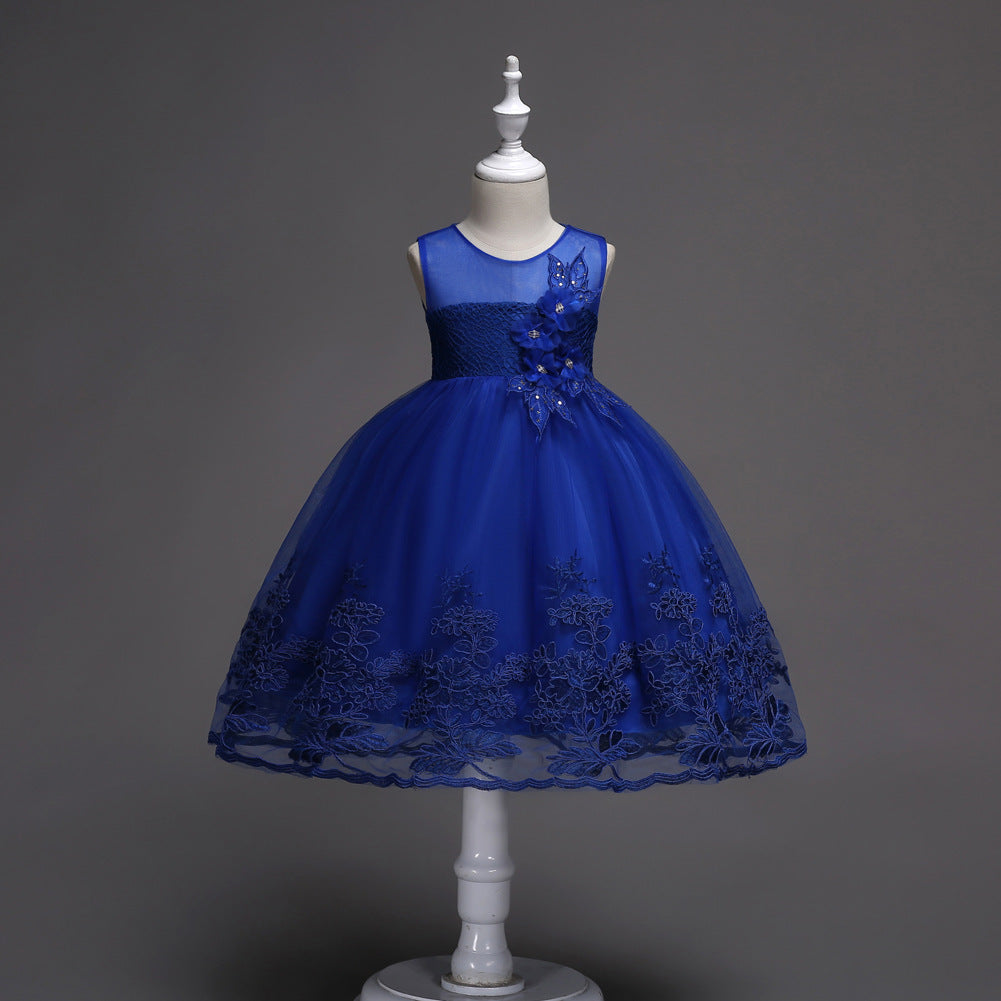 Girls Elegant Party Dress with princess-style design, soft fabric, and flared skirt for birthdays, weddings, parties, and festive occasions